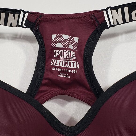 PINK Victoria's Secret    Burgundy Racerback  Ultimate Push-up Underwire Bra - Picture 3 of 3